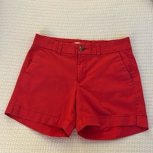 Red cotton shorts